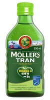 Mollers Tran Norweski, płyn, aromat jabłkowy, 250ml KRÓTKA DATA 08/2022