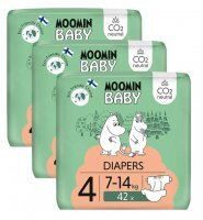 Moomin Baby, pieluchy, rozmiar 4, waga 7-14 kg, 126 sztuk