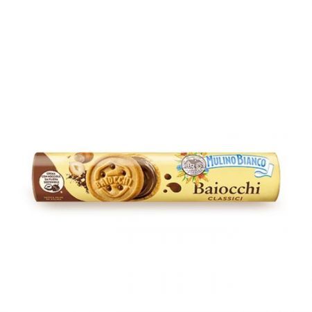 Mulino Bianco, Baiocchi Classici, ciasteczka z kremem orzechowo-kakaowym, 168g
