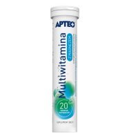 Multiwitamina z magnezem, Apteo, smak pomarańczowy, 20 tabletek musujących