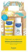Mustela Bebe Enfant, Maluszek Na Wakacjach, od urodzenia, mleczko przeciwsłoneczne SPF 50+ do twarzy i ciała, 40ml + delikatny żel do mycia, 100ml
