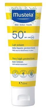Mustela Bebe Enfant, mleczko przeciwsłoneczne do twarzy i ciała SPF 50+, od 1 dnia życia, 40ml