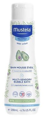 Mustela Bebe Enfant, płyn do kąpieli Bąbelkowa Kąpiel, z organicznym awokado, od urodzenia, 200ml