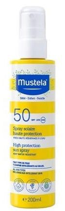 Mustela Bebe Enfant, spray przeciwsłoneczny do twarzy i ciała SPF 50, od 1 dnia życia, 200ml
