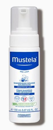 Mustela Bebe Enfant, szampon w piance na ciemieniuchę dla niemowląt, 150ml