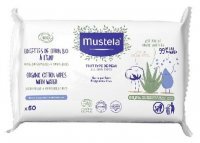 Mustela, chusteczki BIO z organicznej bawełny z wodą, 60 sztuk