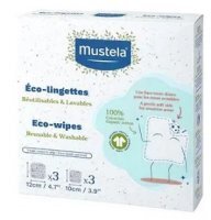 Mustela, eco-chusteczki wielokrotnego użytku, 2 rozmiary, od urodzenia, 6 sztuk