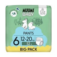 Muumi Baby Pants, pieluchomajtki, rozmiar 6, waga 12-20 kg, 52 sztuki