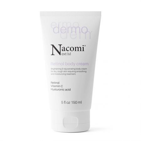 Nacomi Next Level Dermo, rozjaśniająco-odmładzający krem do ciała z retinolem i witaminą C, 150ml