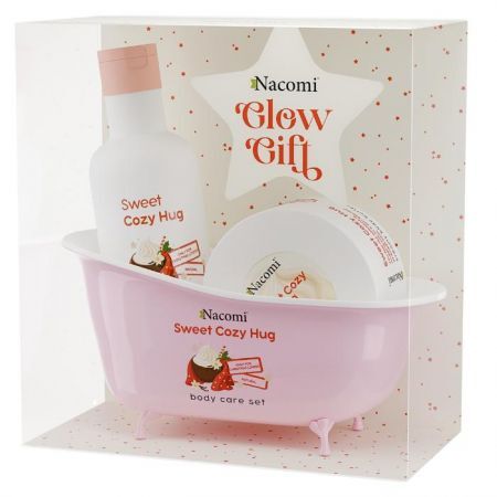 Nacomi Sweet Cozy Hug, kremowe masło do ciała, 100ml + żel pod prysznic, 300ml