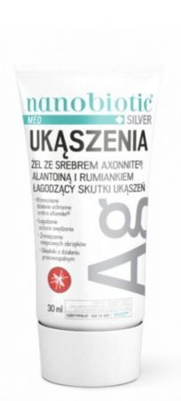 Nanobiotic Med Plus Silver, Ukąszenia, żel ze srebrem, alantoiną i rumiankiem łagodzący skutki ukąszeń, 40ml