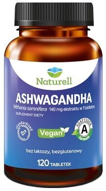Naturell, Ashwagandha, 120 tabletek