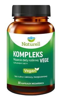 Naturell, Kompleks Vege, wsparcie diety roślinnej, 30 kapsułek
