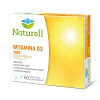 Naturell, WIitamina D3 1000, 60 tabletek do ssania
