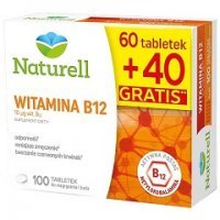 Naturell, Witamina B12, 60 tabletek do rozgryzania i żucia + 40 tabletek w prezencie
