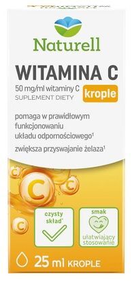 Naturell, witamina C, krople doustne, po 3 roku życia, 25ml