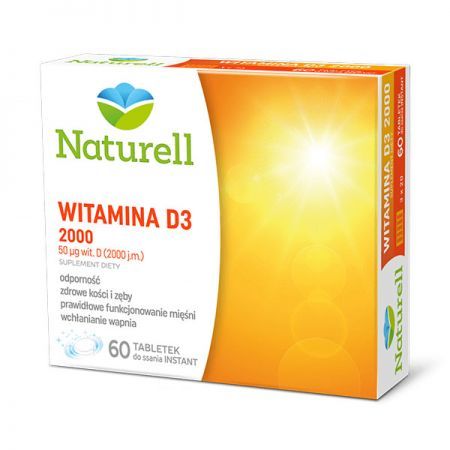 Naturell, Witamina D3 2000, 60 tabletek do ssania