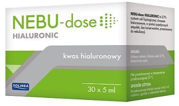 Nebu-dose Hialuronic, 0,9% roztwór soli fizjologicznej z kwasem hialuronowym, do nebulizacii, 30 ampułek po 5ml