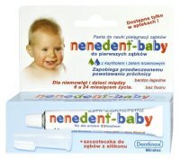 Nenedent-Baby, pasta do zębów dla dzieci od 6 do 24 miesiąca życia, bez fluoru, 20ml + silikonowa szczoteczka do zębów