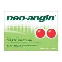 Neo-Angin z cukrem (1,2mg+0,6mg+5,9mg), 24 tabletki do ssania