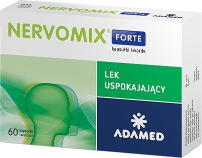 Nervomix Forte (210+52,5+52,5+35mg), lek uspokajający, 60 kapsułek