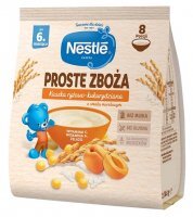 Nestle, Proste Zboża, kaszka ryżowo-kukurydziana, smak morelowy, po 6 miesiącu, 144g