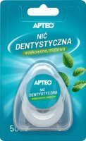 Nić dentystyczna, Apteo, woskowana, miętowa, 50m