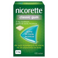 Nicorette Classic Gum 2mg, guma do żucia, 105 sztuk