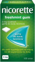 Nicorette FreshMint 2mg, guma do żucia, 105 sztuk