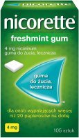 Nicorette FreshMint 4mg, guma do żucia, 105 sztuk