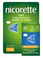 Nicorette Fruit 4mg, smak owocowy, 40 tabletek do ssania