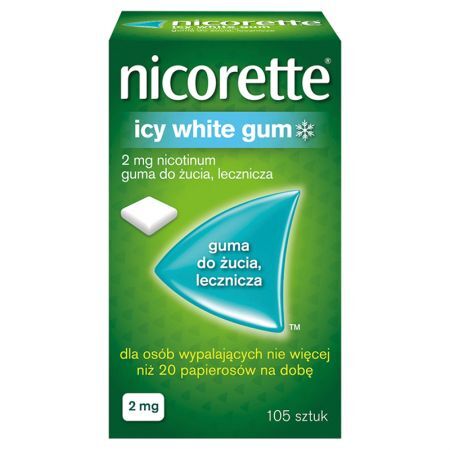 Nicorette Icy White Gum 2mg, guma do żucia, 105 sztuk