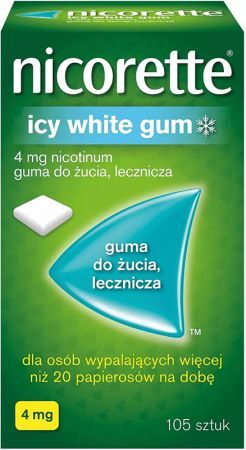 Nicorette Icy White Gum 4mg, guma do żucia, 105 sztuk