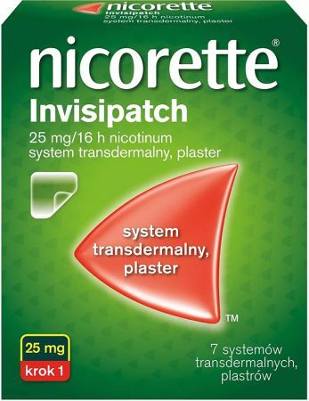 Nicorette Invisipatch 25mg/16h (39,37mg), system transdermalny, 7 plastrów