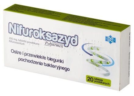 Nifuroksazyd Polfarmex 200mg, 20 tabletek