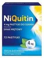 NiQuitin 4mg, smak miętowy, 72 pastylki do ssania