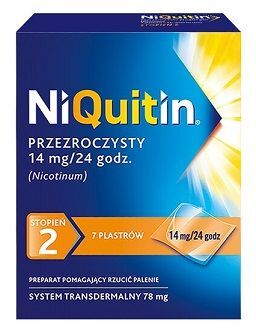 NiQuitin Przezroczysty 14mg/24h (78mg), system transdermalny 2 stopień, 7 plastrów