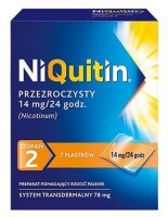 NiQuitin Przezroczysty 14mg/24h (78mg), system transdermalny 2 stopień, 7 plastrów