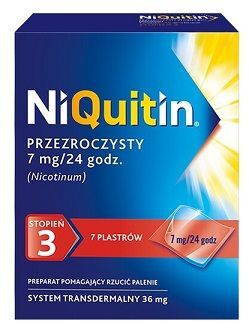 NiQuitin Przezroczysty 7mg/24h (36mg), system transdermalny 3 stopień, 7 plastrów