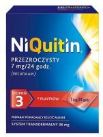 NiQuitin Przezroczysty 7mg/24h (36mg), system transdermalny 3 stopień, 7 plastrów