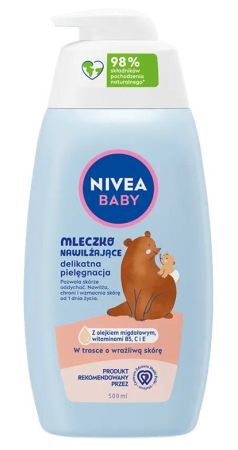 Nivea Baby, mleczko nawilżające, delikatna pielęgnacja, od urodzenia, 500ml