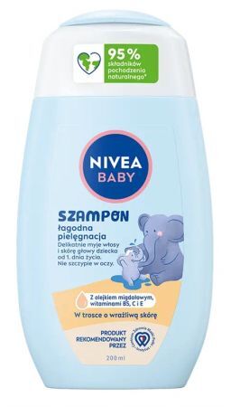 Nivea Baby, szampon do włosów, łagodna pielęgnacja, od urodzenia, 200ml