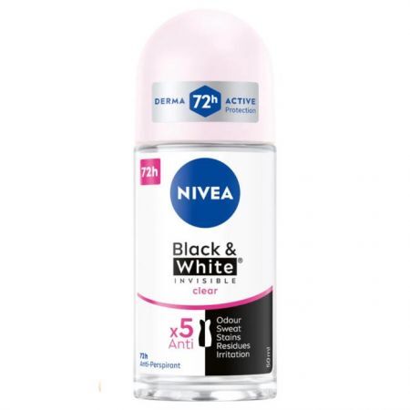 Nivea Black & White Invisible, antyperspirant roll-on, 72h, Clear, 50ml