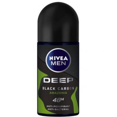Nivea Men, Deep Black Carbon Amazonia, antyperspirant dla mężczyzn roll-on, 50ml