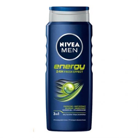 Nivea Men, żel pod prysznic 3w1 do twarzy, ciała i włosów, Energy, 500ml