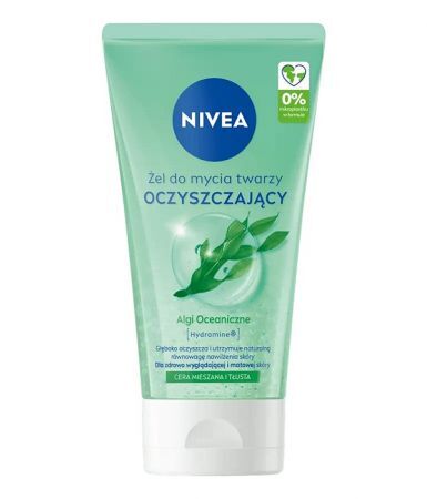 Nivea, oczyszczający żel do mycia twarzy z algami oceanicznymi, skóra mieszana i tłusta, 150ml