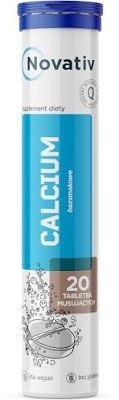 Novativ, Calcium, bezsmakowe, 20 tabletek musujących