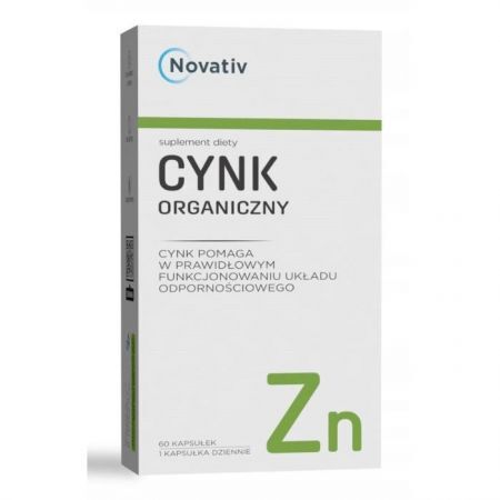 Novativ, Cynk organiczny, 60 kapsułek