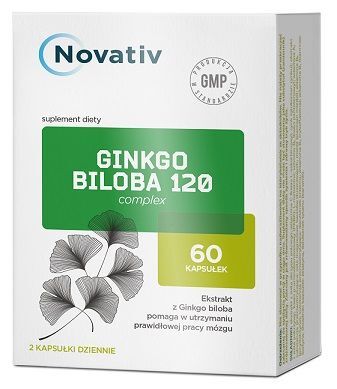 Novativ, Ginkgo biloba 120 complex, 60 kapsułek