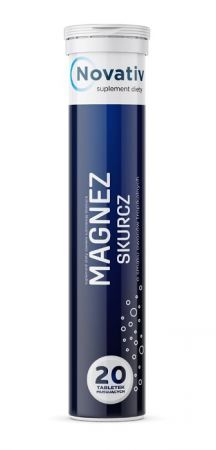 Novativ, Magnez Skurcz, smak owoców tropikalnych, 20 tabletek musujących